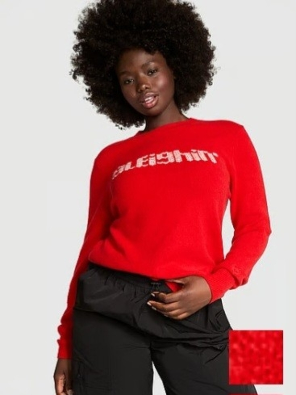PINK Victoria's Secret Red Logo Knit Sweater
